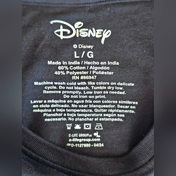 Disney Nightmare Before Christmas Black Graphic Tee Shirt Halloween Short Sleeve - Picture 7 of 7